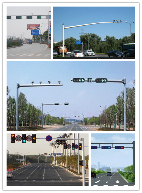 Q345 los 4m/los 6m galvanizó el arreglo para requisitos particulares de la señal de postes ligeros del camino disponible 1